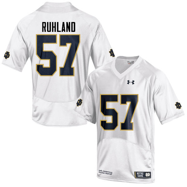 Men's NCAA Notre Dame Fighting Irish #57 Trevor Ruhland Stitched College Under Armour Authentic White Football Jersey EF10Z16FP